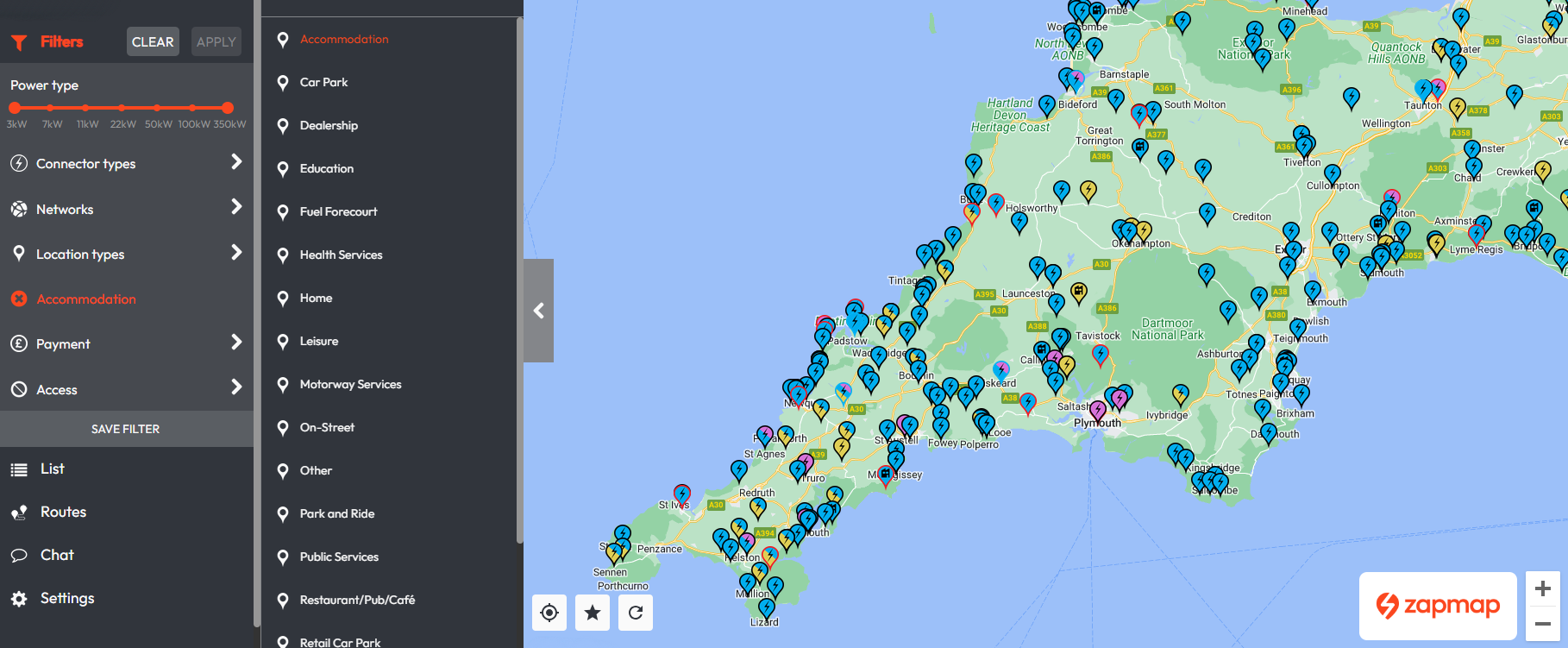 EV charging in South-West England